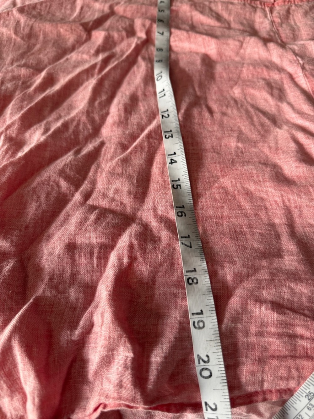 V BACK ITALIAN LINEN TOP W POCKET Color: light pink/ coral Made in Italy - Picture 14 of 14
